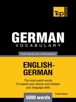 cover image of German Vocabulary for English Speakers